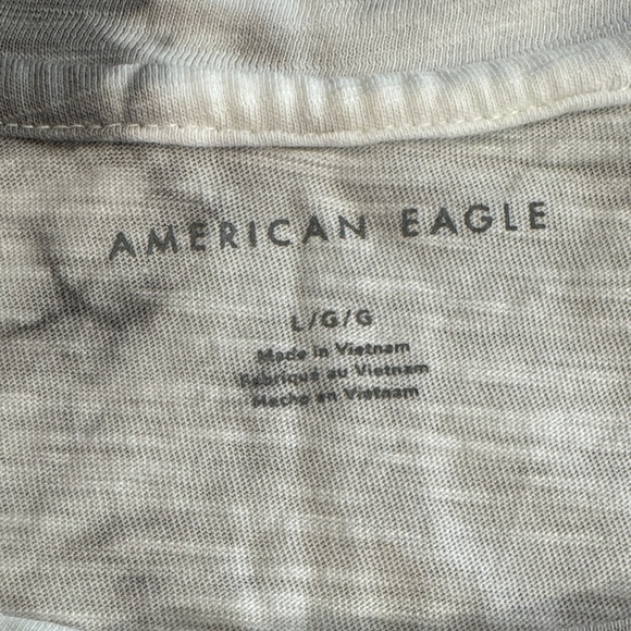 American Eagle Outfitters Gray Tie-Dye Long Cropped Sleeve Top - Picture 3 of 3